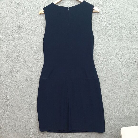 Lauren Ralph Lauren Nave Blue Classic Sleeveless Dress Faux wrap belt Size 12 - Picture 5 of 9